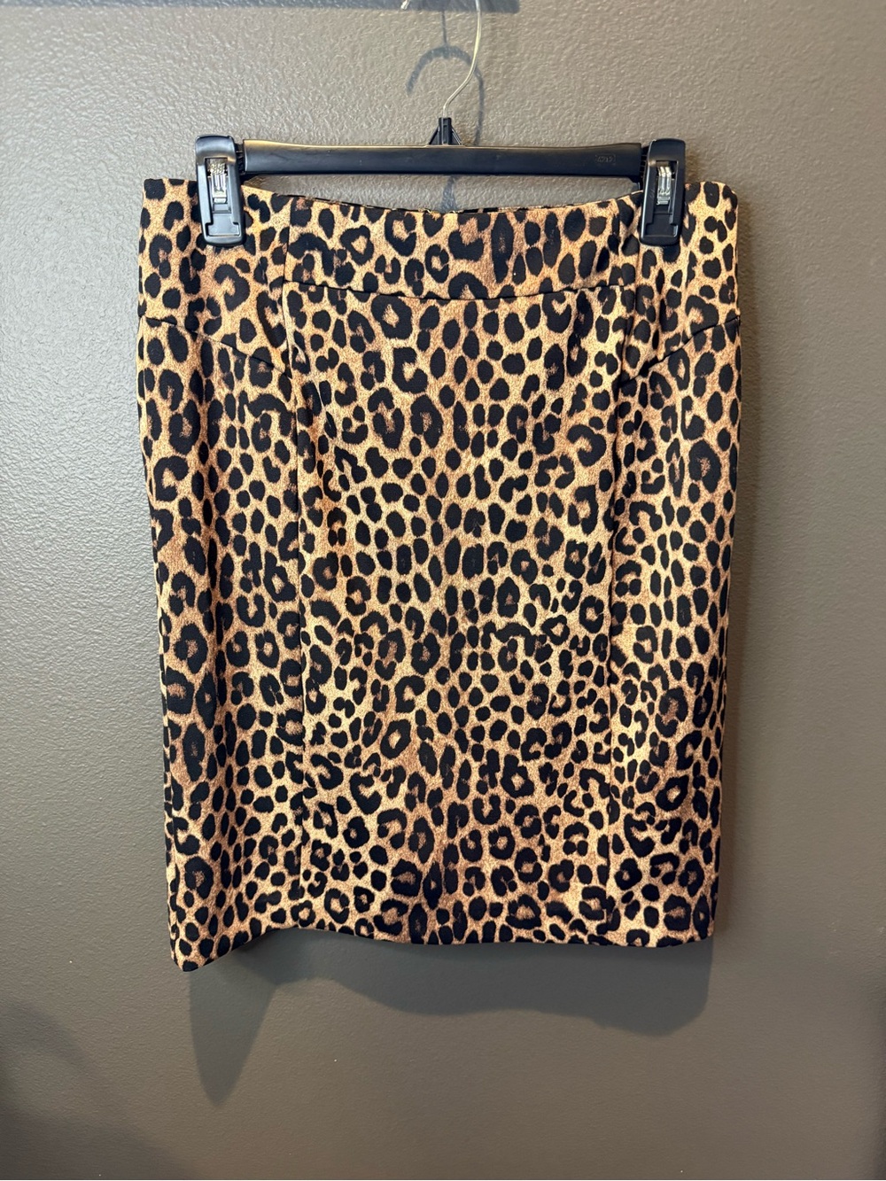 Leopard Print Pencil Skirt - Brown/Black